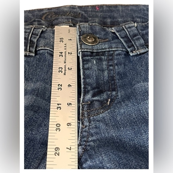 NWOT Candie's Sexy Low Rider Dark Blue Jeans Hand Painted Pockets Size 7 - Picture 5 of 8